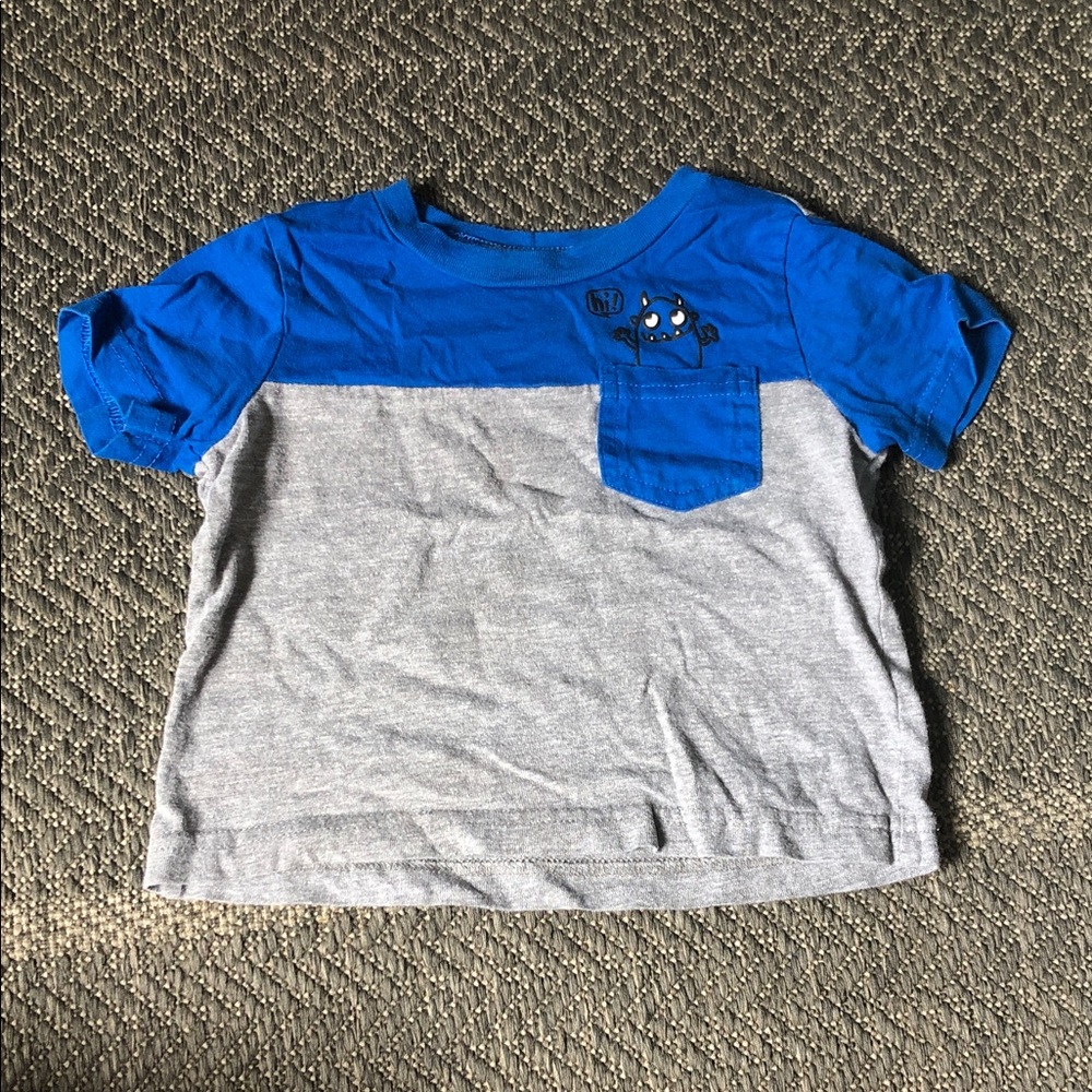 George Blue and Gray Colorblock Monster Pocket Tee